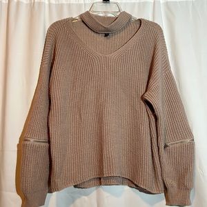 Womens Moon and Madison Blush Scoop Neck long Sleeve Sweater Size Large